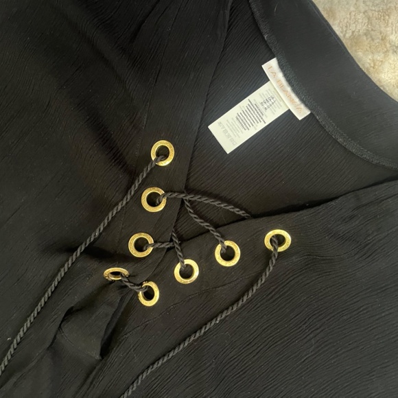 Black Tunic Swimsuit Cover-Up ~ LA BLANCA Resort Wear - Picture 7 of 8